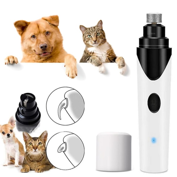 Dog Nail Grinder, Electric Rechargeable Pet Nail Trimmer, Quiet Painless Paws Grooming & Smoothing For Small Medium Large Dogs And Cats