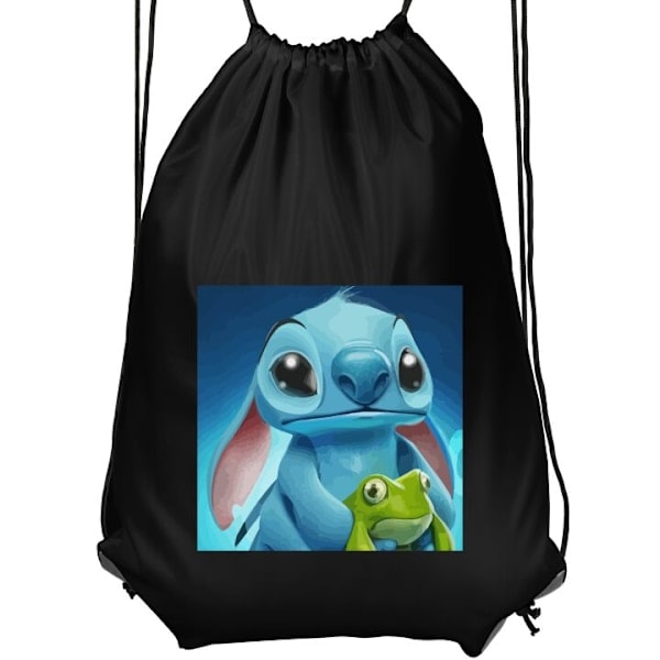 Gymväska | Lätt Träningsväska för Vuxna Stitch och groda svart Vuxen