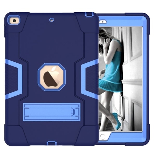 iPad 10.2 2019/2020/2021 Stødsikkert Hybrid Cover Med Støttefod Mørkeblå/Blå Mørkeblå/Blå