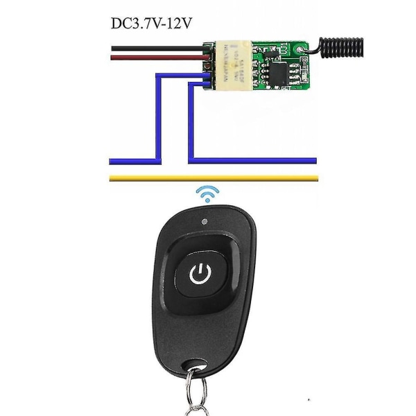 Knap, der sparer mini relækontakt Rf trådløse kontakter Dc3.7v-12v 433mhz små fjernkontakter