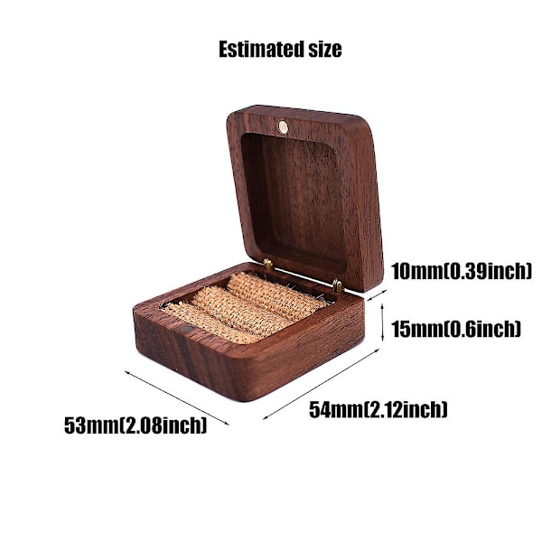 1PC Trä Ring Box Smycken Förvaring Bärbar Hållare Bröllop Förlovning Organizer