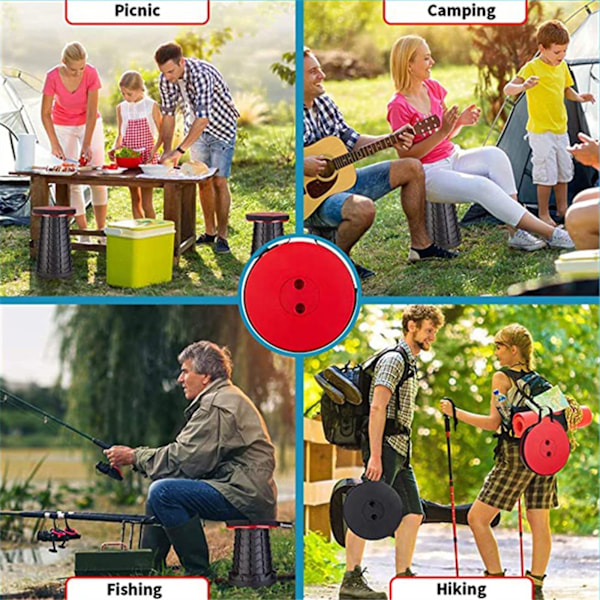 Fällbar campingpall, hopfällbar pall bärbar lätt hopfällbar pall sittplats fiske utomhus inomhus kök