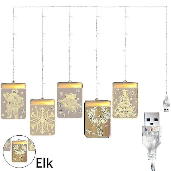 3D hengelampe Juledekorasjon LED lysslynge rom d[CO]