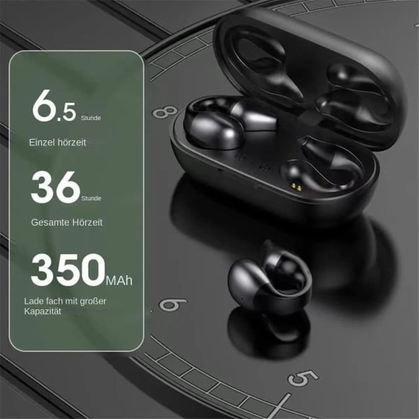 Trådløse Øreklemme Bone Conduction Hovedtelefoner Bluetooth 5.3, Mini Sports Løbe Earclip Open Ear Hovedtelefoner, Bone Conduction Hovedtelefoner Langvarig Pa