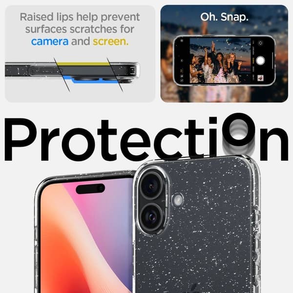 Spigen iPhone 16 Deksel Liquid Crystal Glitter Crystal Transparent Termoplastisk polyuretan (TPU)