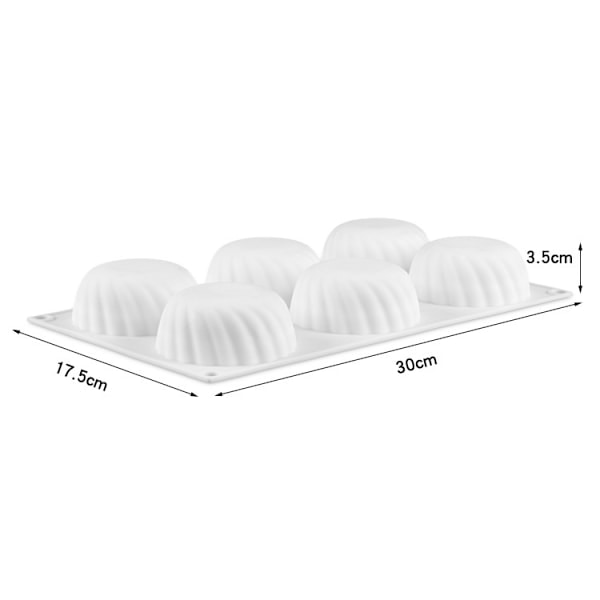 Mousse-slikoneforme, 6-huls kubeforme til bagning af chokolademuffins, håndlavede lys, gelé, budding