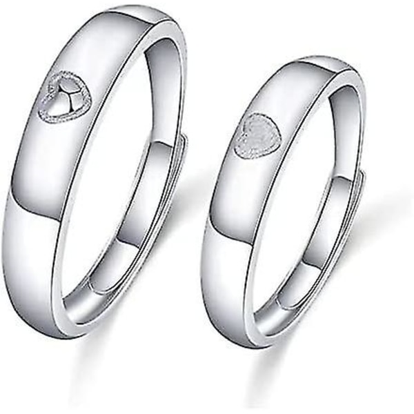 Mænd Kvinder Par Ringe Evighed Forlovelse Bryllup Justerbar Jubilæums Ring Strimmel