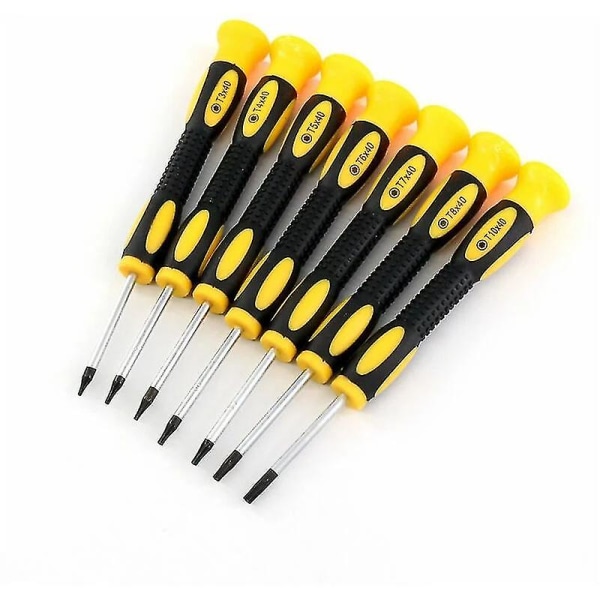 Professional Precision Magnetic Torx/star/tx Screwdrivers, Set/kit Of 7 Pcs, T3 T4 T5 T6 T7 T8 T10