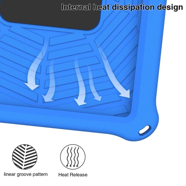 iPad 11 11th Gen / 10.9 10th Gen 2022/2025 Leather Case with Solid Color Stitching - Smart Tablet Cover Blå