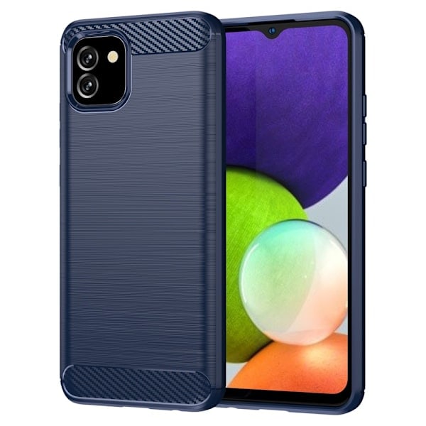 Samsung Galaxy A03 Kuori Harjattu Teräs Tekstuuri Sininen