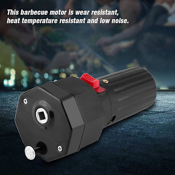 Batteridrevet grillmotor, svart farge grillmotor, grill til hjemmet (1 stk, svart) -z