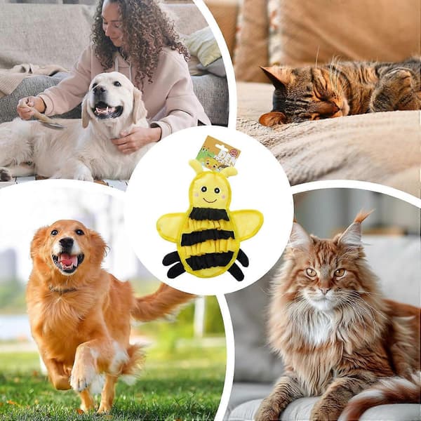 Snusematte for hunder, Interaktiv Langsom Fôrmatte for hund, Mental stimulering, Lysegul, Hundetilbehør