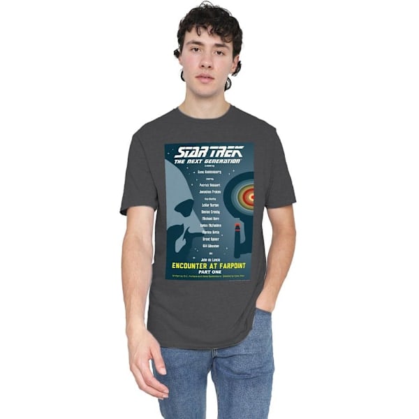 Star Trek Unisex Aikuisten The Next Generation Kausi 1 Jakso 1 T-paita Charcoal XL Card