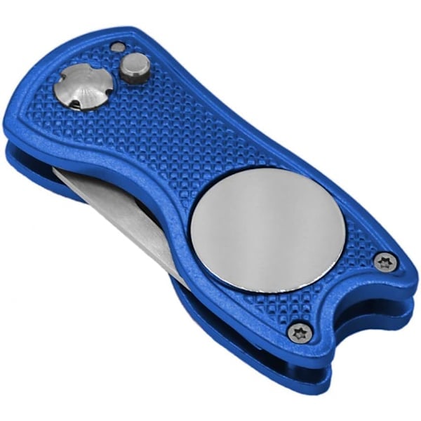 Golf Divot Repair Tool with Pop-up Button & Magnetic Ball Marker, Lightweight, Portable, Mini Divot Repair Tool