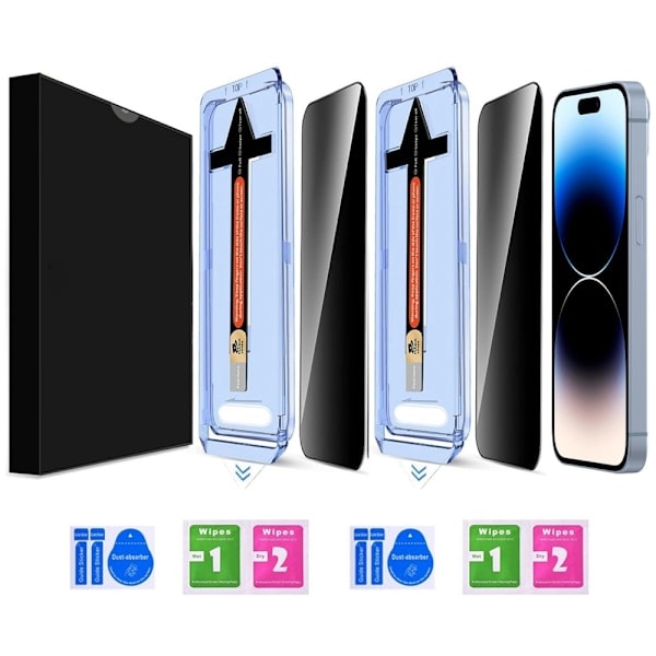 iPhone 14 Pro Max 2-PACK Näytönsuoja Karkaistu Lasi Privacy