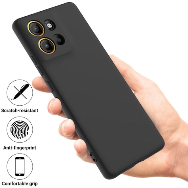 Motorola Moto G86 5G Solid Color Case - Drop-Protective Full Coverage Silicone Case Svart