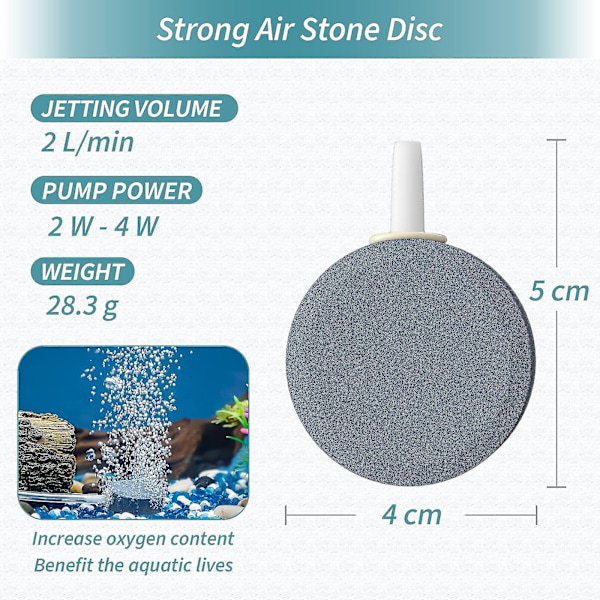 Akvarium 4 cm luftestein skive boble diffusor utgivelsesverktøy for luft pumper fiske tanker bøtter små dammer og dwc reservoarer, 4 pakke