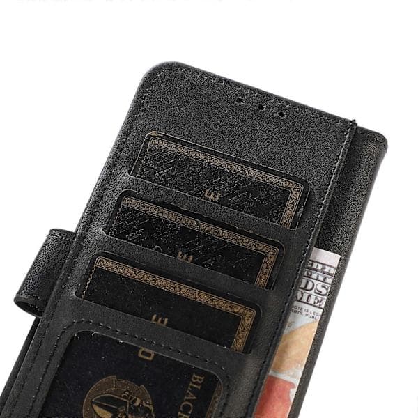For OnePlus Nord CE5 5G Case, Cowhide Texture Leather Wallet Case with Stand, Premium Magnetic Flip Case Black