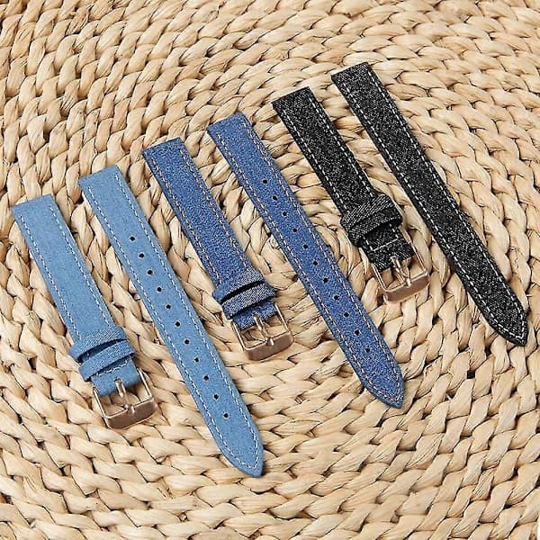För Garmin Lily 2 Linne Läder Armband Justerbart Klockarmbandsbyte Babyblå[co]