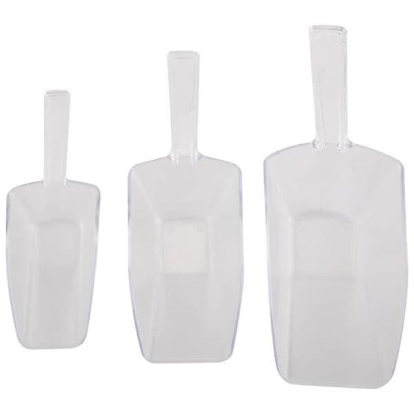 3-delt pallis-glasskrapeformet plastskje - Transparent
