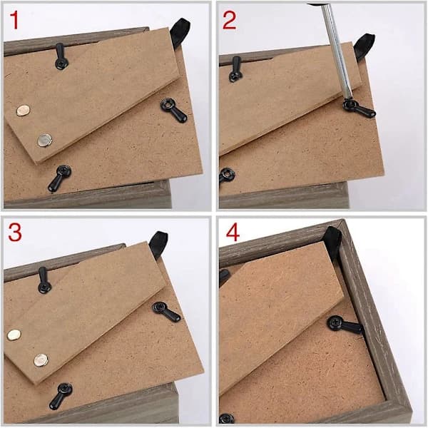 Billedramme Drejeknap Beslag Sæt, 100 STK Billedramme Bagside Clips Hardware Clips sort