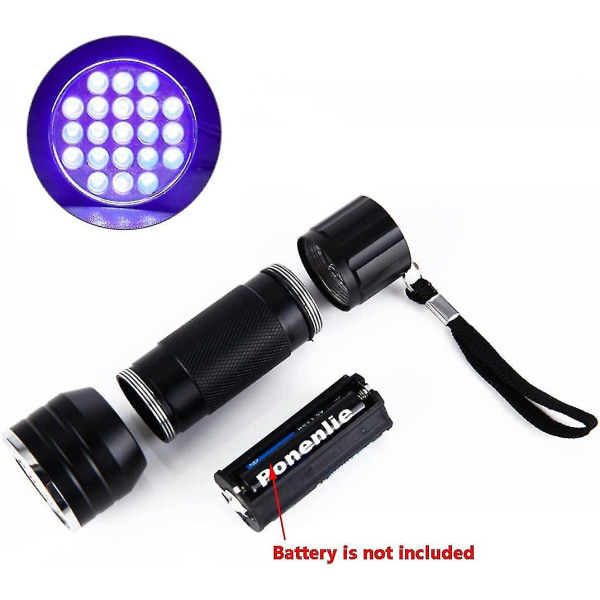 21 LED UV ficklampa bärbar UV-lampa 395-410nm LED UV ficklampor UV-ficklampa ultraviolett svart ljus present till män/kvinnor SWHY