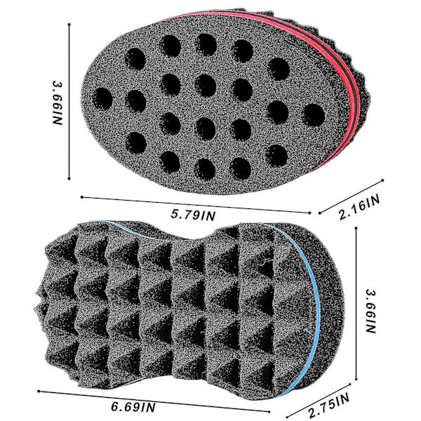 3-pack hårspongeset, lockborste svamp för hår män kvinnor, twist svamp för afrolockar
