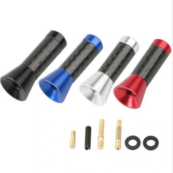 3,5 cm/1,4 \" Karbonfiber Skrue Aluminium Bil Kort Stubby Mast Antenne Tilbehør (Sølv)[co]