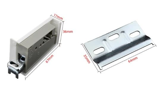 Kitchen rail support cabinet suspension 2 pcs - Suspensions for kitchen cabinets Galvanized steel - White Screwable cabinet support