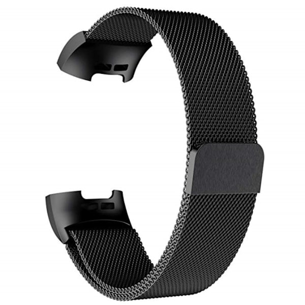 Milanese Loop Metalarmbånd Fitbit Charge 4/3 Sort