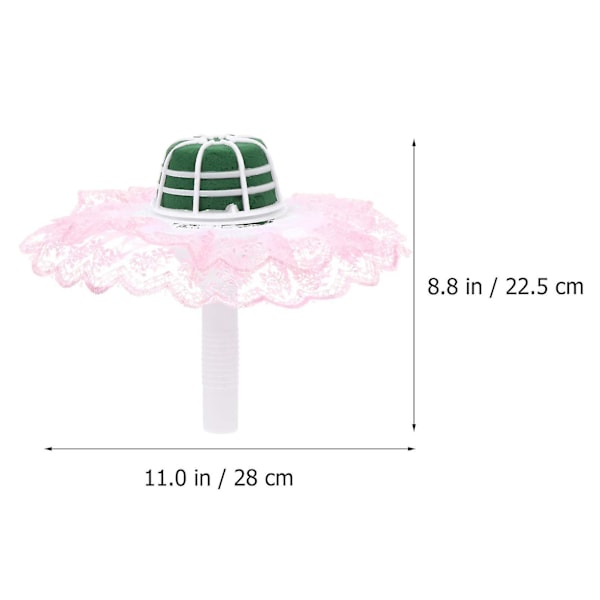 2 stk Blomsterbukettholder Brudbukettholder Håndtak Blomsterskum (rosa, lokk tilfeldig farge)