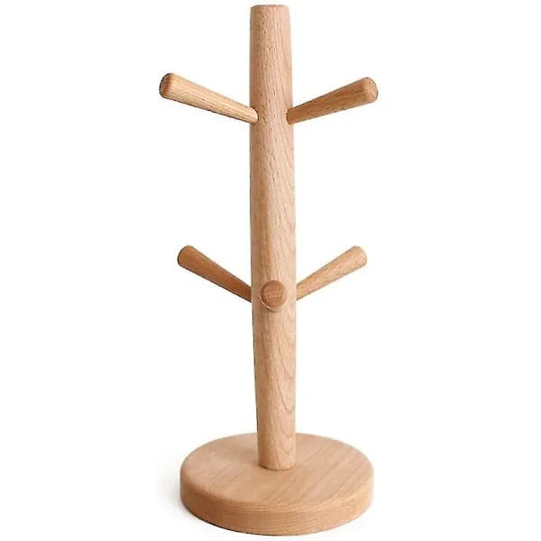 Träkopphållare, plats för 6 koppar, koppställ, höjd: ca 31 cm[co]