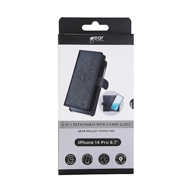 GEAR iPhone 14 Pro 2i1 Magnet Etui / Skal Sort