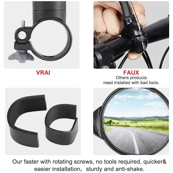 Cykelbackspeglar Cykelbackspegel Styre Säkerhet Bakre Bred A[CO]