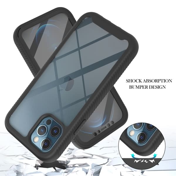 iPhone 12 Pro Max -kuori 360 Hybrid Defense Musta 57