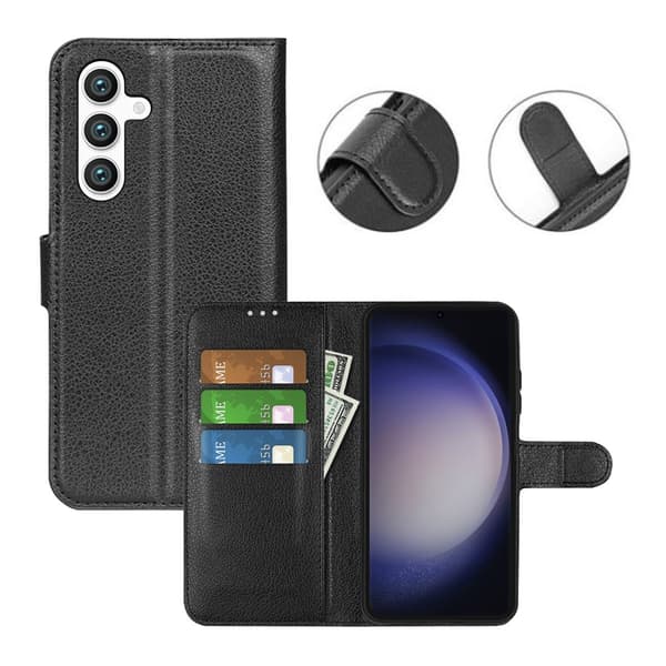 Samsung Galaxy S24 Plus Wallet Case with Stand - Black Svart black