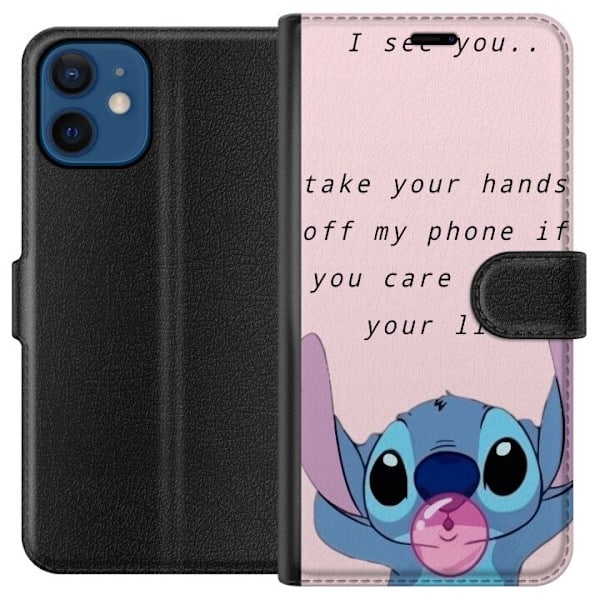 Apple iPhone 12 mini Lompakkokotelo Stitch Onnea