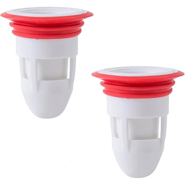 360° Golvbrunn, Sänkhårssil, Luktsäker Golvbrunn i Gummi, Anti-Igentäppning Avloppssil och Propp Vit, 2-pack[CO]