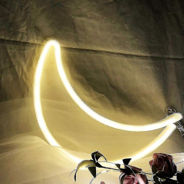 Söt månformad LED-neonvägglampa lämplig för hem, festivaler