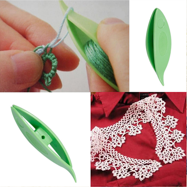 Clover Tatting Shuttles Kunstutstyr, farger kan variere Tatting Shuttle Kit, 3 stk Fargerike Plast Vinkende Shuttles Blonder