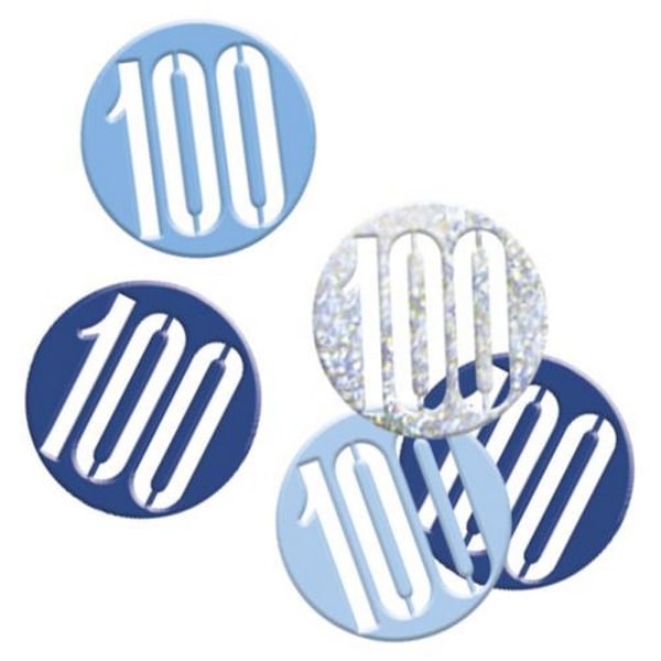Unik festiglitter 100-vuotisjuhlakonfetti One Size Sininen/Hopea Sininen/Hopea One Size