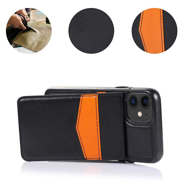iPhone 12 Mini - Thoughtful LEMAN Case with Card Holder Rosaröd