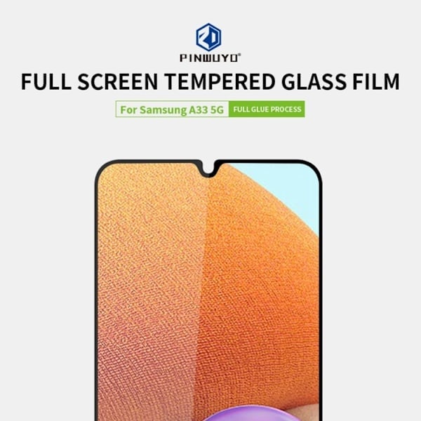 PINWUYO Samsung Galaxy A33 5G Näytönsuoja, koko peittävä