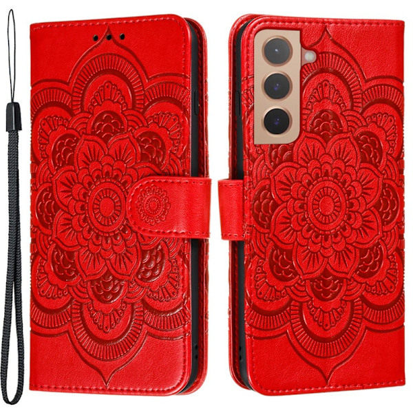 Samsung Galaxy S22 Plus Cover Mandala Blomst Rød