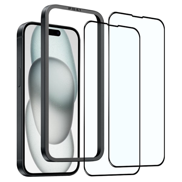 NORTHJO iPhone 15 Skærmbeskytter Fuld Dækning Hærdet Glas