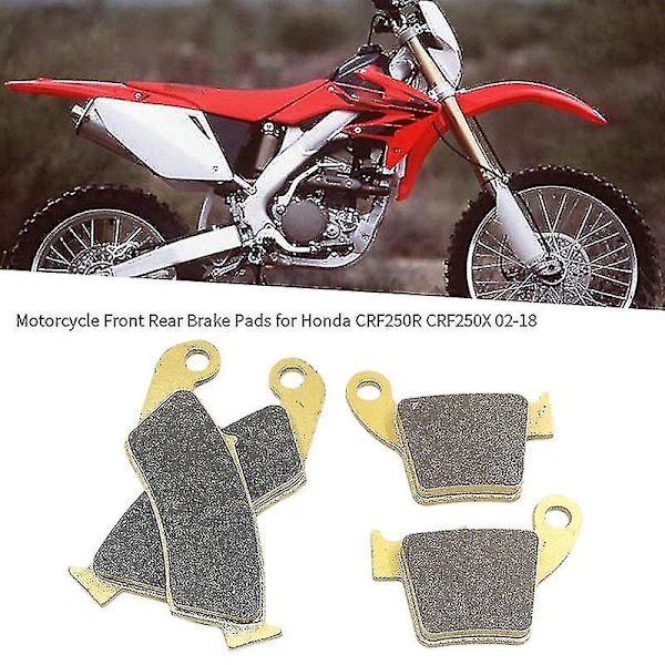 4 stk. Motorcykel For- og Bagbremseklodser til Honda Crf250r 2004-2018