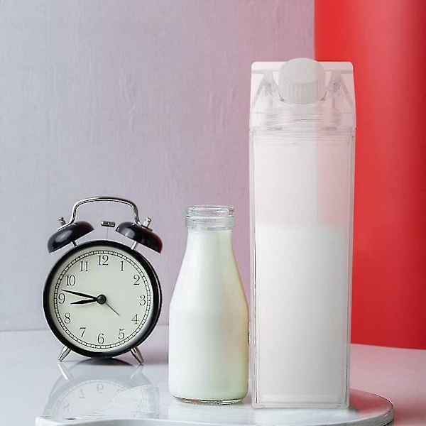 Doitool Glasvattenflaskor 3 st Plastflaskor Kartong Vattenflaska Genomskinlig Låda Flaska Bärbar Vattenflaska Med Lock För Utomhussporter 500ml Camping