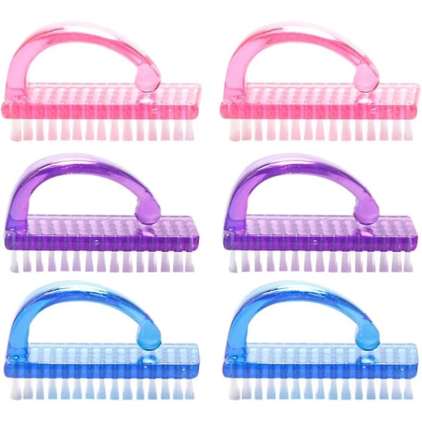 6pcs Nail Dust Brushes For Fingernail And Nail Cleaning (large Scrub Brush)