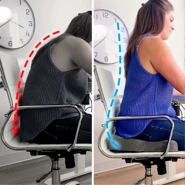 Bekvem Sittepute i Memory Foam - Ortopedisk Støtte for Smertelindring & Bedre Holdning, Perfekt for Hjemmet, Kontoret og Bilen