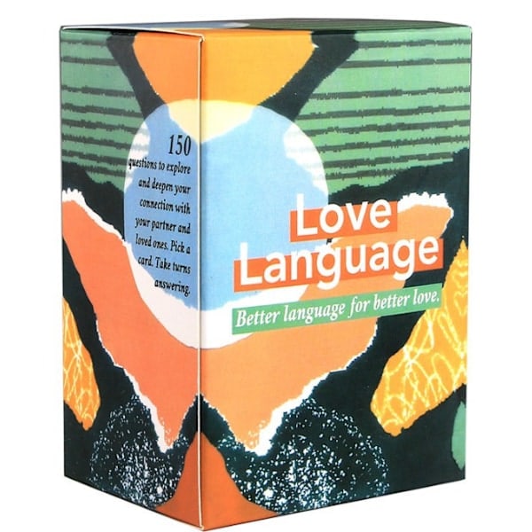 Love Language -korttipeli, parempi kieli johtaa parempaan rakkauteen, 150 kortin parisuhdepeli, keskustelun aloittajia